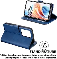 Oppo A79 5G Flip Cover Rahishi Flip Cover Compatible for Oppo A59 Cover, Executive Blue, Magnetic Closure-thumb2