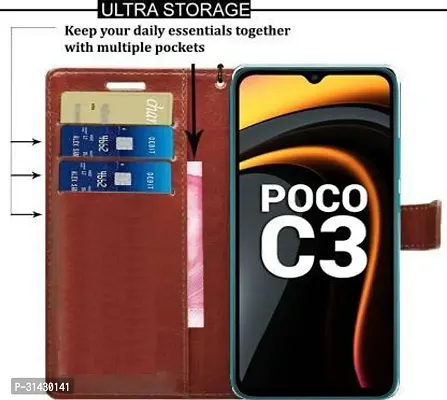 Trendy Flip Cover Compatible for POCO C3-thumb4