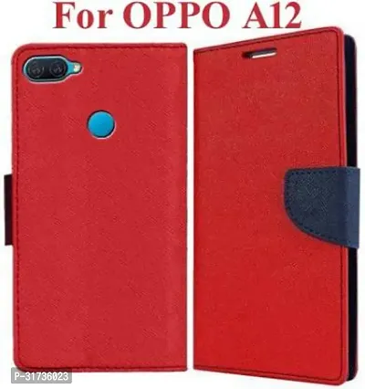 Rahishi Flip Cover Compatible for  Oppo A12 Red