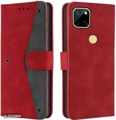 Stylish Artificial Leather Flip Cover for Realme C12-thumb0