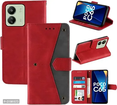 Stylish Solid Flip Cover for POCO C65 4G-thumb2