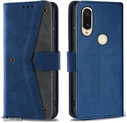 Flip Cover Compatible for Mi Redmi Note 7s Flip Cover Redmi note 7s Back cover Redmi Note 7 pro Flip Cover Redmi note 7s mobile back cover Xiaomi Redmi Note 7s Flip Cover Executive Blue, Magnetic Closure