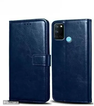 Rahishi Flip Cover Compatible for Realme 7i Back Cover Soft Silicon Tpu Flip Cover Blue