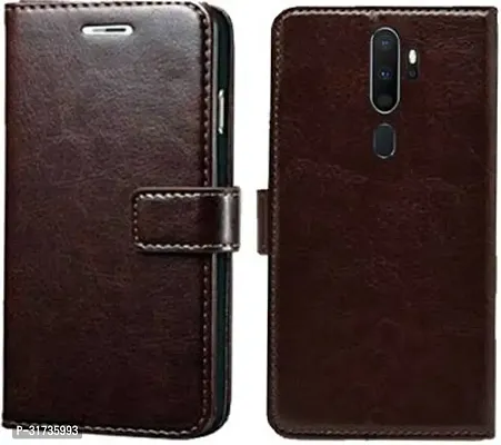 Rahishi Flip Cover Compatible for  Oppo A9 2020 Brown