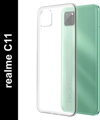 CELZO 4 Side Full Protection Back Cover Case for Realme C11 - {Transparent}