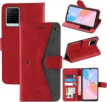 Vivo Y21A Flip Cover Rahishi Flip Cover Compatible for Vivo Y21A Executive Red, Magnetic Closure-thumb3