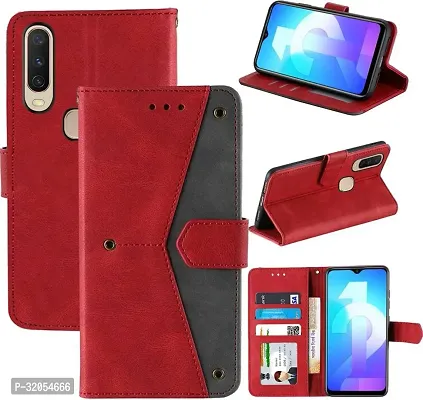 Vivo Y12 Flip Cover Rahishi Flip Cover Compatible for Vivo Y12 Executive Red, Magnetic Closure-thumb4