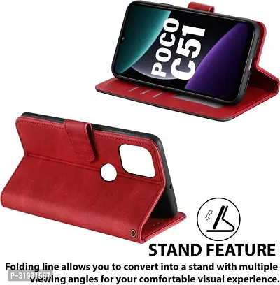 Stylish Solid Flip Cover for POCO C51-thumb3