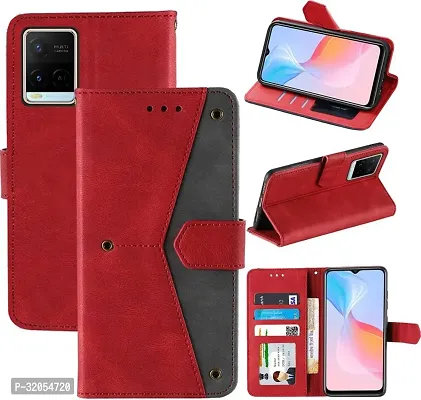 Vivo Y21E Flip Cover Rahishi Flip Cover Compatible for Vivo Y21E Executive Red, Magnetic Closure-thumb4