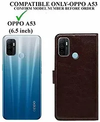 Classy Compatible for Oppo A53 Flip Cover Oppo A53 2020 Brown-thumb1