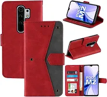 Flip Cover Compatible for Mi Redmi 9 Prime Flip Cover Redmi 9 Prime Back cover POCO M2 Flip Cover Redmi 9 Prime mobile back cover Xiaomi Redmi 9 Prime Flip Cover Executive Red, Magnetic Closure-thumb3