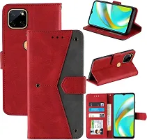 Stylish Artificial Leather Flip Cover for Realme C12-thumb3