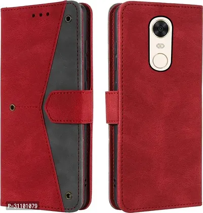 Rahishi Artificial Leather Flip Cover Compatible for Mi Redmi 8 Executive Red, Magnetic Closure-thumb4