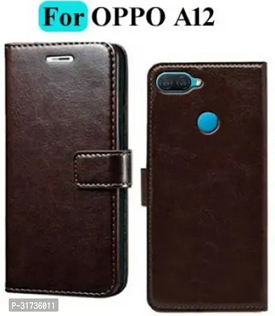 Rahishi Flip Cover Compatible for  Oppo A12 Brown-thumb0