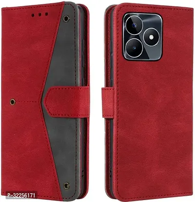 Stylish Artificial Leather Flip Cover for Realme C51-thumb0