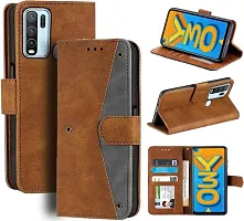 Vivo Y30 Flip Cover Rahishi Flip Cover Compatible for Vivo Y30 Executive Brown, Magnetic Closure-thumb3