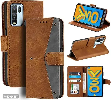 Vivo Y30 Flip Cover Rahishi Flip Cover Compatible for Vivo Y30 Executive Brown, Magnetic Closure-thumb4