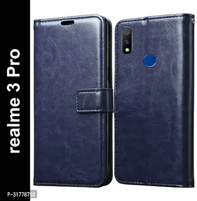 Flip Cover Compatible for Realme 3 Pro Blue