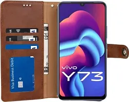 Rahishi Flip Cover Compatible for Vivo Y73 Brown-thumb4