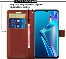 Rahishi Flip Cover Compatible for  Oppo A12 Brown-thumb3