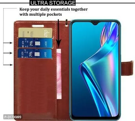 Rahishi Flip Cover Compatible for  Oppo A12 Brown-thumb4