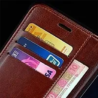 Rahishi Artificial Leather Flip Cover Compatible for vivo Y58 5G CPH2665 Cherry Brown-thumb1