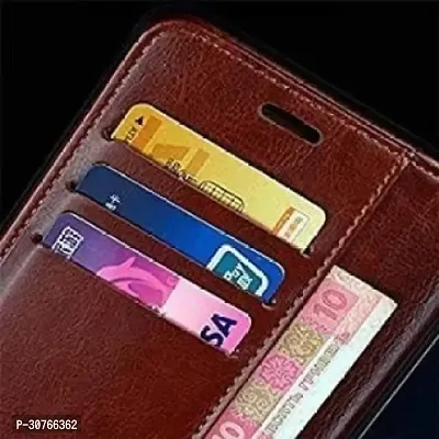 Rahishi Artificial Leather Flip Cover Compatible for vivo Y58 5G CPH2665 Cherry Brown-thumb2