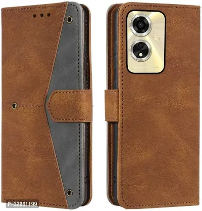 Oppo A59 Flip Cover Rahishi Flip Cover Compatible for Oppo A59 Cover, Executive Brown, Magnetic Closure-thumb4