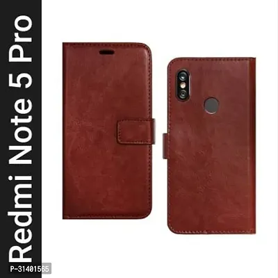 Stylish Flip Cover Compatible for Mi Redmi Note 5 Pro