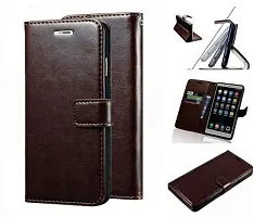 Rahishi Artificial Leather Flip Cover Compatible for vivo Y58 5G CPH2665 Coffee Brown-thumb1