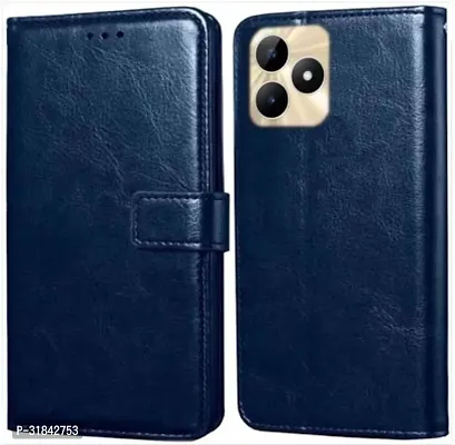 Rahishi Flip Cover Compatible for Realme C51 Back Cover Soft Silicon Tpu Flip Cover Navy Blue-thumb0