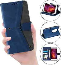 Rahishi Artificial Leather Flip Cover Compatible for Mi Redmi 8 Executive Blue, Magnetic Closure-thumb4