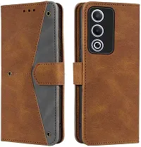 Rahishi Artificial Leather Flip Cover Compatible for OPPO A3 Pro 5G CPH2665 Designed Brown-thumb3