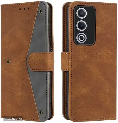 Rahishi Artificial Leather Flip Cover Compatible for OPPO A3 Pro 5G CPH2665 Designed Brown-thumb4