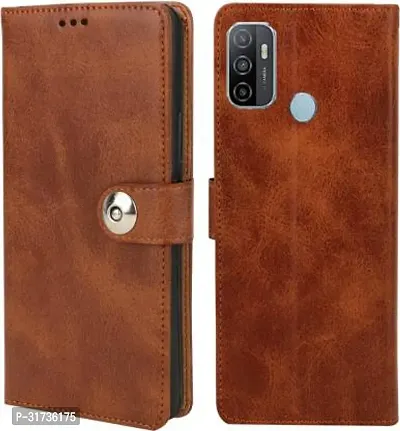 Classy Compatible for Oppo A33 Flip Cover Oppo A33 2020 Brown-thumb0