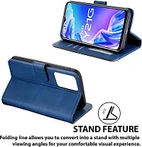 Vivo Y21G Flip Cover Rahishi Flip Cover Compatible for Vivo Y21G Executive Blue, Magnetic Closure-thumb2