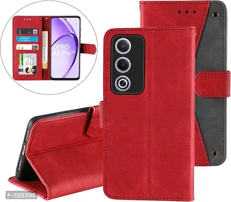 Stylish Flip Flop Cover for Oppo A3 Pro 5G - Red-thumb0