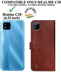 Rahishi Flip Cover Compatible for Realme C20 Back Cover Soft Silicon Tpu Flip Cover Brown-thumb1