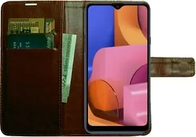 Flip Cover Compatible for Samsung Galaxy A20s Brown-thumb1