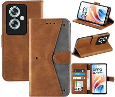 Oppo A79 Flip Cover Rahishi Flip Cover Compatible for Oppo A59 Cover, Executive Brown, Magnetic Closure-thumb3