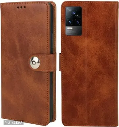 Rahishi Flip Cover Compatible for Vivo Y73 Brown