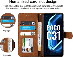 Stylish Flip Cover Compatible for Poco C31-thumb1