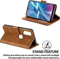 Vivo Y17 Flip Cover Rahishi Flip Cover Compatible for Vivo Y17 Executive Brown, Magnetic Closure-thumb2