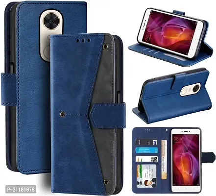 Rahishi Artificial Leather Flip Cover Compatible for Mi Redmi 8 Executive Blue, Magnetic Closure-thumb0