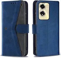 Oppo A59 Flip Cover Rahishi Flip Cover Compatible for Oppo A59 Cover, Executive Blue, Magnetic Closure-thumb3