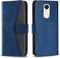 Rahishi Artificial Leather Flip Cover Compatible for Mi Redmi 8 Executive Blue, Magnetic Closure-thumb3