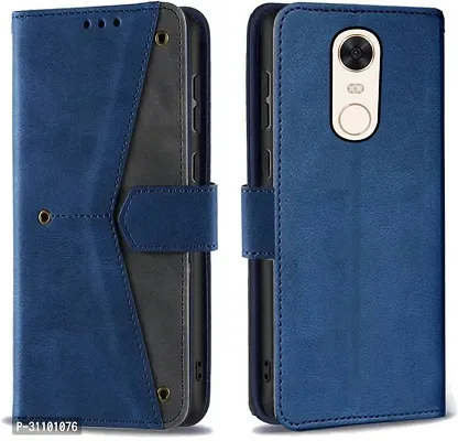 Rahishi Artificial Leather Flip Cover Compatible for Mi Redmi 8 Executive Blue, Magnetic Closure-thumb4