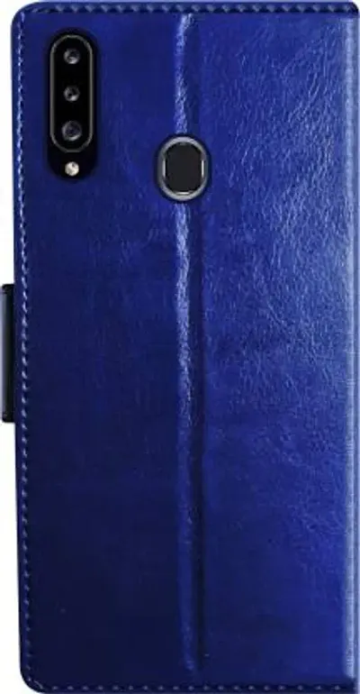 Flip Cover Compatible for Samsung Galaxy A20s Blue