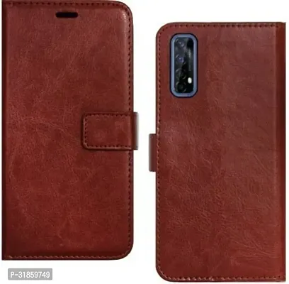 Rahishi Flip Cover Compatible for Realme Narzo 20 Pro Back Cover Soft Silicon Tpu Flip Cover Brown