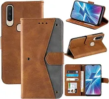 Vivo Y17 Flip Cover Rahishi Flip Cover Compatible for Vivo Y17 Executive Brown, Magnetic Closure-thumb3